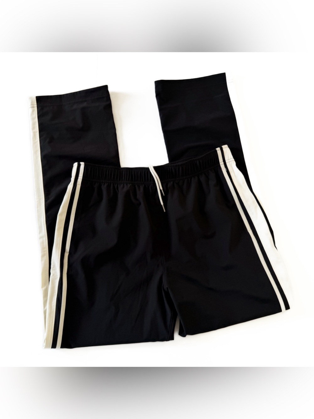 Abercrombie Your Personal Best Pants Women Large Long Black Ivory Wide Leg Track